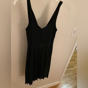 Black pleated cocktail dress